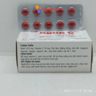 Rutin C HT hộp 100 viên