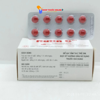 Rutin C HT hộp 100 viên