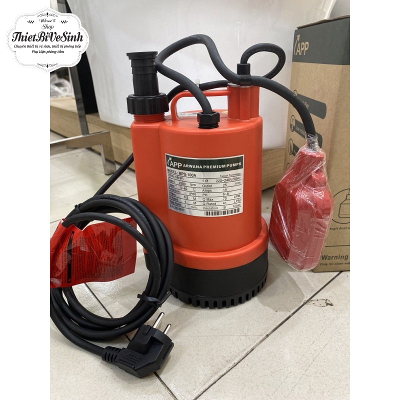(FreeShip) Máy bơm chìm dân dụng - hồ cá - APP - BPS-100A (có phao) - Made in Taiwan