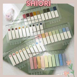 Set 200 Miếng Dán Ghi Chú Giấy Note Đánh Dấu Trang Màu Sắc Cầu Vồng Phong Cách Vintage SHIORI