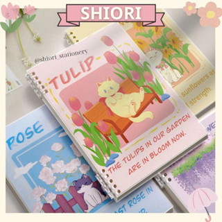 Sổ còng bìa Mèo A5/B5 120 trang kẻ ngang SHIORI Thiết kế khuyết còng dễ viết planner tập vở học sinh