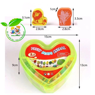 Xâu hạt gỗ hộp trái tim