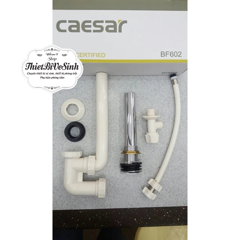 Bộ xả lavabo, chậu rửa mặt CAESAR BF602 nhấn chính hãng