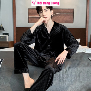 2025 Bộ ngủ pyjama đôi, nam nữ mặc nhà vải nhung mặc ấm mùa đông mềm mại cao cấp hàng nhập NG2400 - Thời Trang Dương