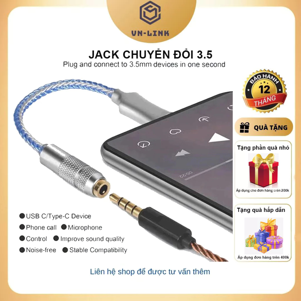 DAC Jack chuyển đổi type C to jack 3.5mm DAC CX31993 cao cấp 32b / 384kHz cho dòng điện thoại iPhone