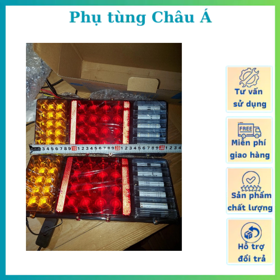 Đôi đèn hậu xe tải, đèn hậu 3 khoang led 2003A điện 12v và 24v