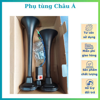 Còi hơi, kèn hơi SHIHAI hàng xịn cho xe có hơi điện 24v (xe 12v còi hoạt động từ 4kg hơi trở về, hơn thay rơle12v)