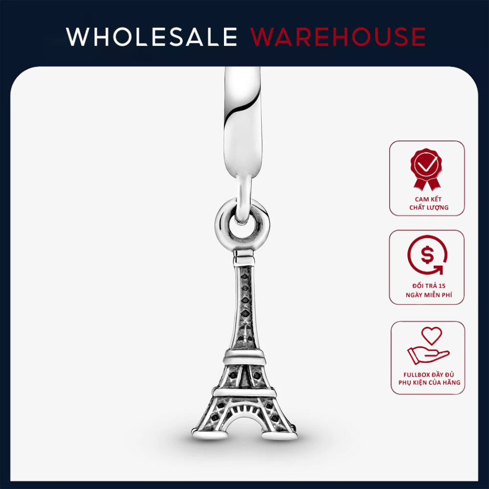 Charm treo Pan tháp Paris Eiffel Tower Sterling Silver 1319- chuẩn bạc S925