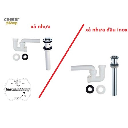 Bộ Xả Nhấn Lavabo CAESAR BF602, 605 đầu inox và đầu nhựa - giá rẻ siêu bền
