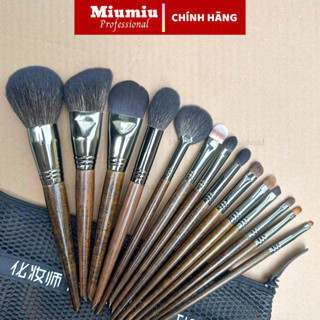 Bộ cọ trang điểm 14 cây OVW lông thú tự nhiên mềm mại kèm túi lưới