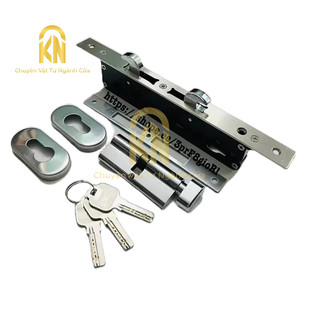 Bộ khoá cửa lùa xingfa Khoá D hệ 55[lỗ tai heo]