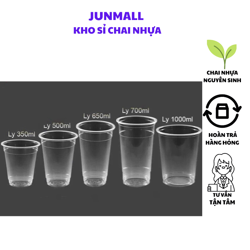 Sỉ 1 thùng 1000 ly nhựa 360ml 500ml 650ml 700ml Fi95