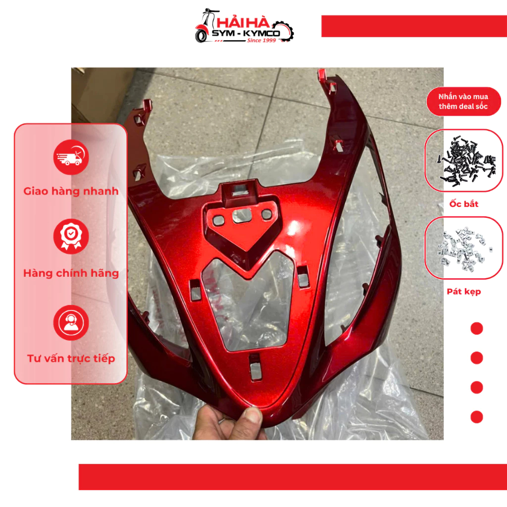 Mặt nạ xe KYMCO Candy Hii - đỏ đô