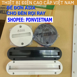 [GIÁ TỐT] Đế Đơn gắn đèn rọi ray ASIA màu đen và màu trắng, gắn tường, gắn trần, lắp cho nhiều loại đèn khác nhau