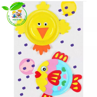 Bộ 10 đĩa giấy màu làm đồ thủ công