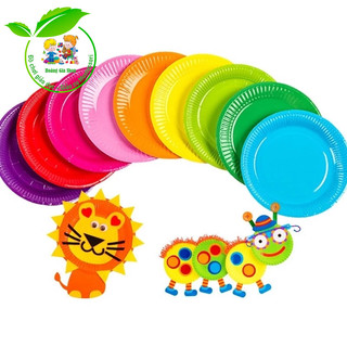 Bộ 10 đĩa giấy màu làm đồ thủ công