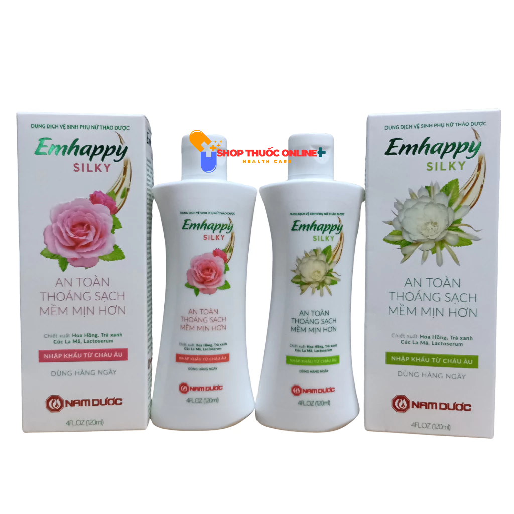 Dung dịch vệ sinh phụ nữ Emhappy Silky chai 120ml
