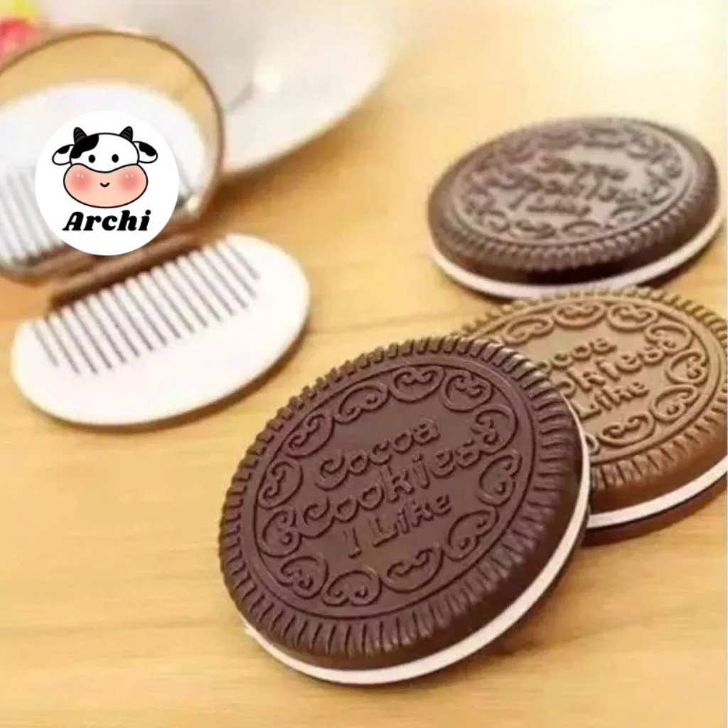 Gương Trang Điểm Bánh Quy Có Lược Chocolate