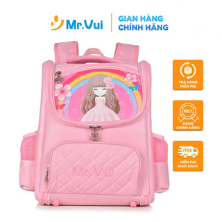 Balo chống gù lưng Mr Vui BLCG 856-SG cặp học sinh lớp 1 tiểu học dành cho bé gái