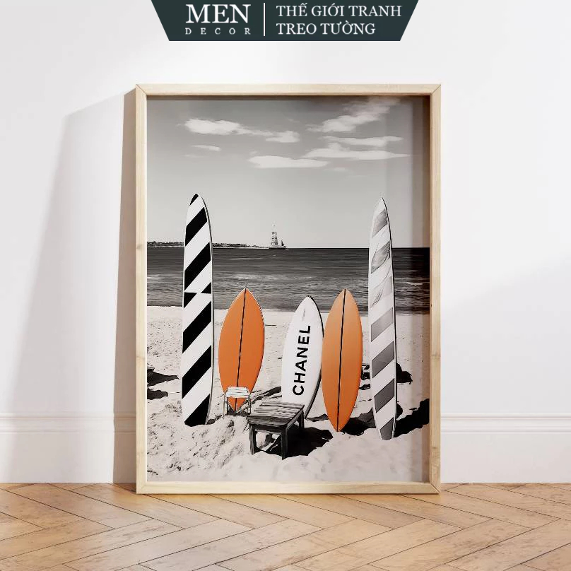 Tranh treo tường, Surfboard Fashion Poster, Luxury Fashion Print, nhận in theo yêu cầu, tặng kèm đin