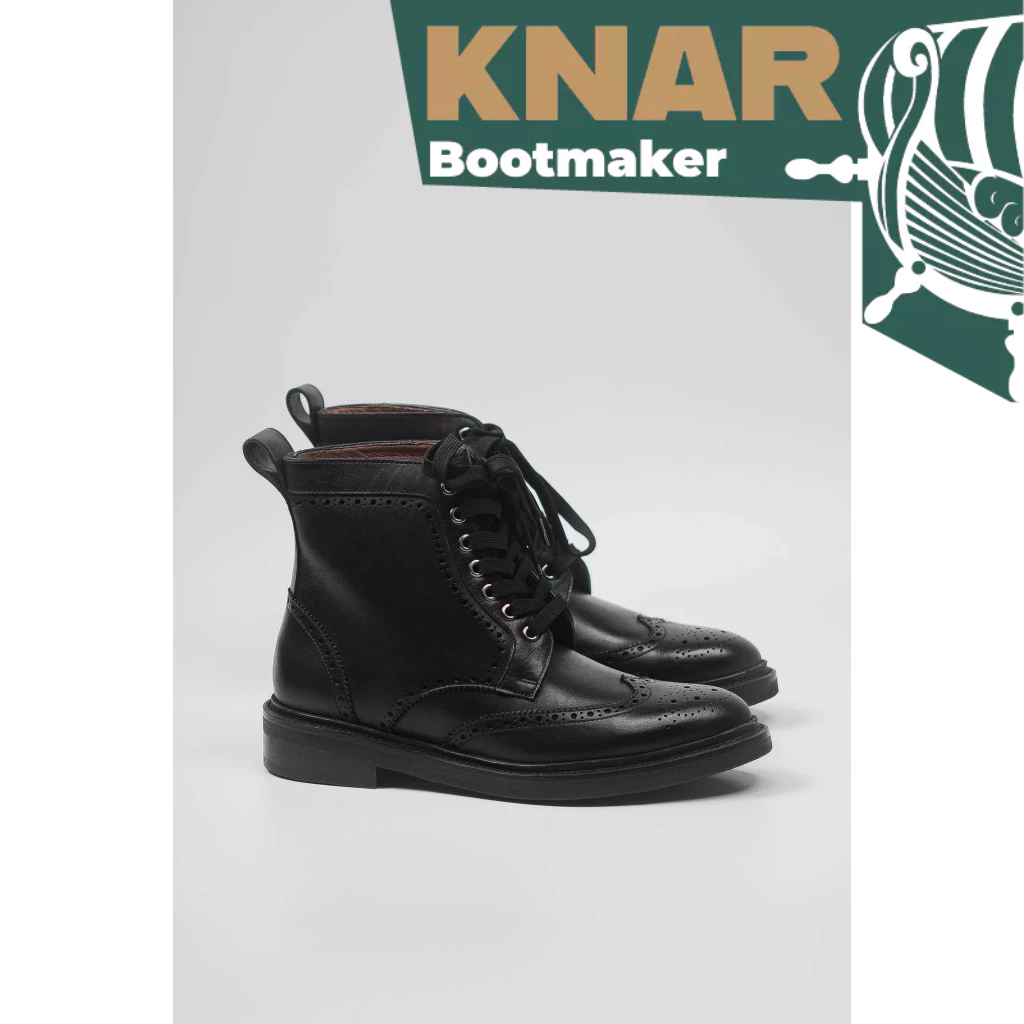 Giày Boot Nam Cao Cổ Bao Gồm 2 Màu Chất Liệu Da Bê Nhập Khẩu Thương Hiệu KNAR (COMBAT)