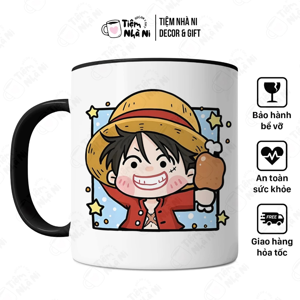 Ly sứ in hình One Piece Hoạt Hình Dễ Thương