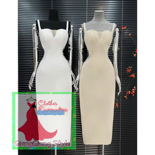 VÁY BÚT CHI  DÀI CUTOUT EO ĐÍNH ĐÁ 1510824