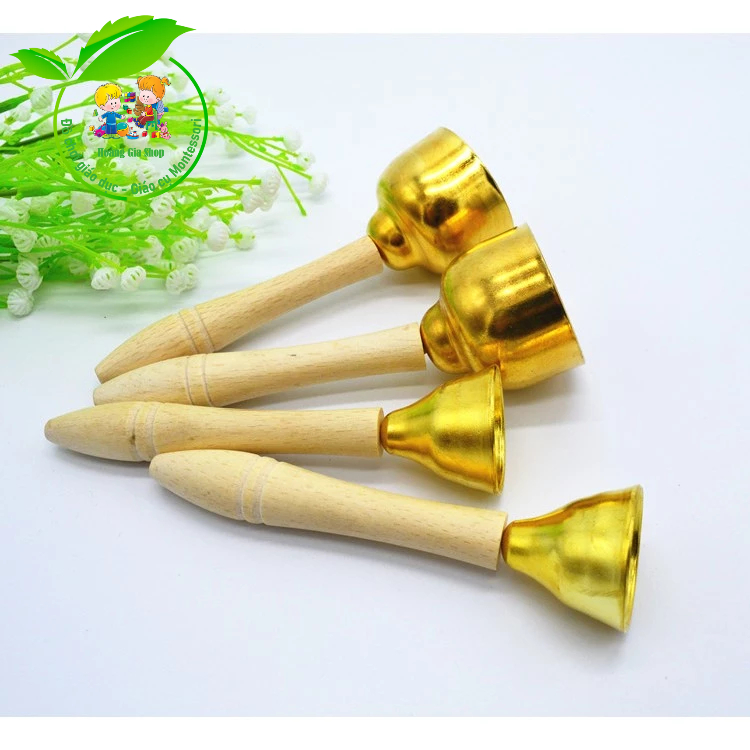 Chuông đồng cảm ứng có tay cầm cán gỗ