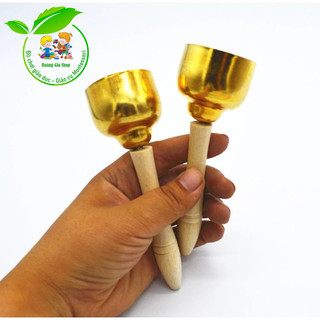 Chuông đồng cảm ứng có tay cầm cán gỗ