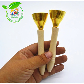 Chuông đồng cảm ứng có tay cầm cán gỗ