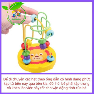 Luồn hạt gỗ mini rèn vận động tinh