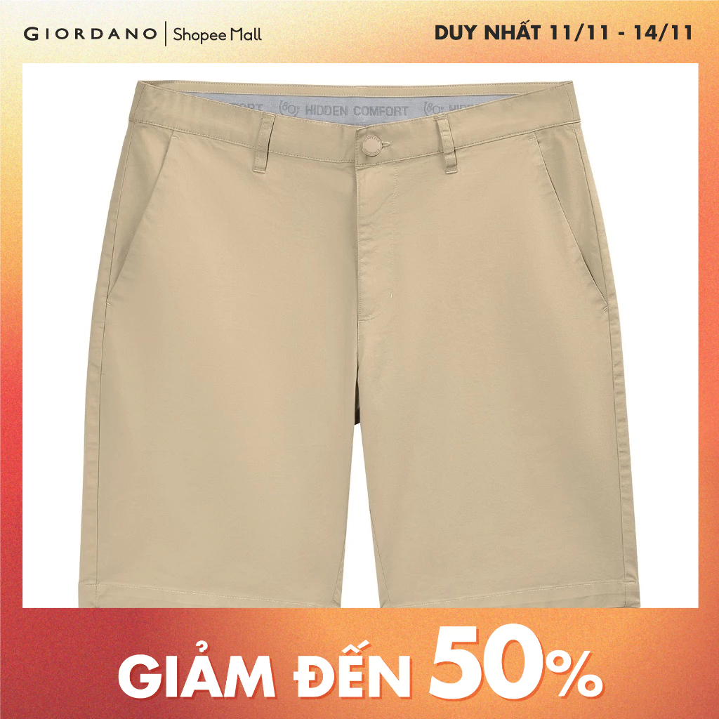 Quần Shorts Kaki Nam Cool Shorts Giordano 01104218
