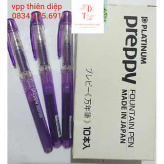 Bút máy nhật Preppy 0.3 tím kèm ống mực
