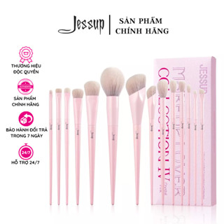 Set Cọ 14 Cây Lông Mềm Jessup Crystal Pink Makeup Brushes Set Màu Hồng