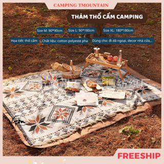 thảm picnic, camping, cắm trại dã ngoại ngoài trời Vintage, chất liệu cotton mềm mại, tiện lợi khi mang đi du lịch-dcp39