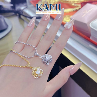 Dây chuyền mì xoắn kèm mặt hoa mai mini đính đá Kami trang sức sỉ