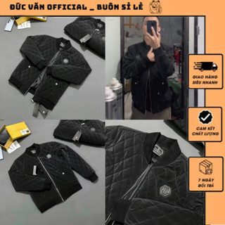 Áo Phao Quả Trám Philip Bản Đính Logo Titan Phối Túi Đính Cúc Siêu Nét_Áo Phao Trần Bông Nam Ba Lớp Bản QC Hoàn Thiện
