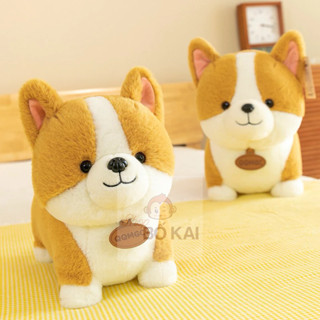   Hoả Tốc  Gấu Bông Gối Ôm Chó Corgi  43cm  vải lông thỏ siêu mềm mượt. 