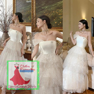 VÁY KIM TUYẾN LƯỚI XÒE NHIỀU TẦNG TAY RƠI 160424