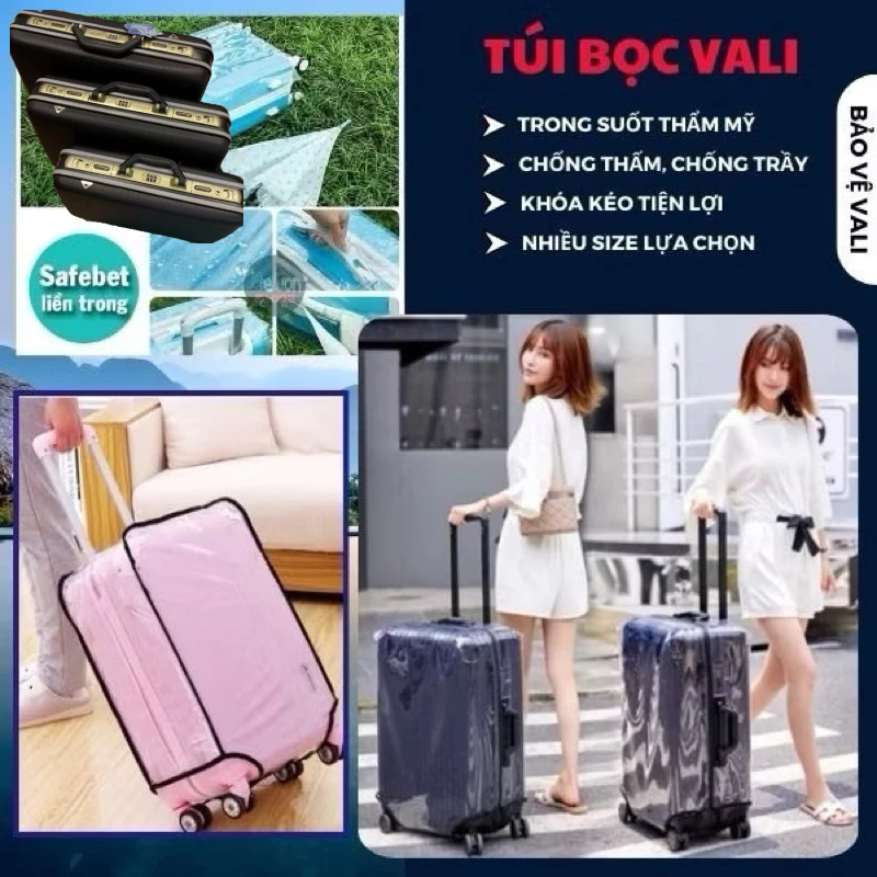 Aolang Vỏ Bọc Vali Du Lịch Trong Suốt Dày Dặn 20 24 bị 28 in
