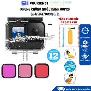 Case Khung chống nước GoPro Hero 3 4 5 6 7 8 9 10 11 12 13 Black bơi lặn sâu lên tới 30m