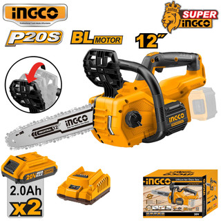 Máy cưa xích, cưa cây 900W 12''/30cm Brushless dùng pin 20V Ingco CGSLI20128