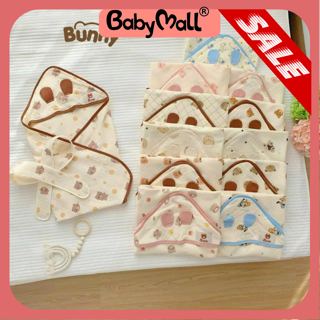 Ủ choàng xô Muslin ủ quấn em bé