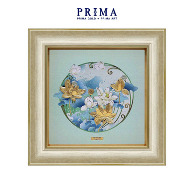 Tranh treo tường Mỹ Nghệ Phủ Vàng 24K PRIMA ART - BST LUXE - BIỂU TƯỢNG TRƯỜNG THỌ-35x35cm -CGS-0916-02
