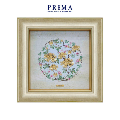 Tranh treo tường Mỹ Nghệ Phủ Vàng 24K PRIMA ART - BST LUXE - BIỂU TƯỢNG TRƯỜNG THỌ-35x35cm -CGS-0917-02
