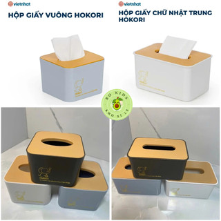  Hộp giấy HOKORI nhựa VIỆT NHẬT cao cấp - Vuông chữ nhật - Đựng giấy ăn giấy vệ sinh  NO:2739  