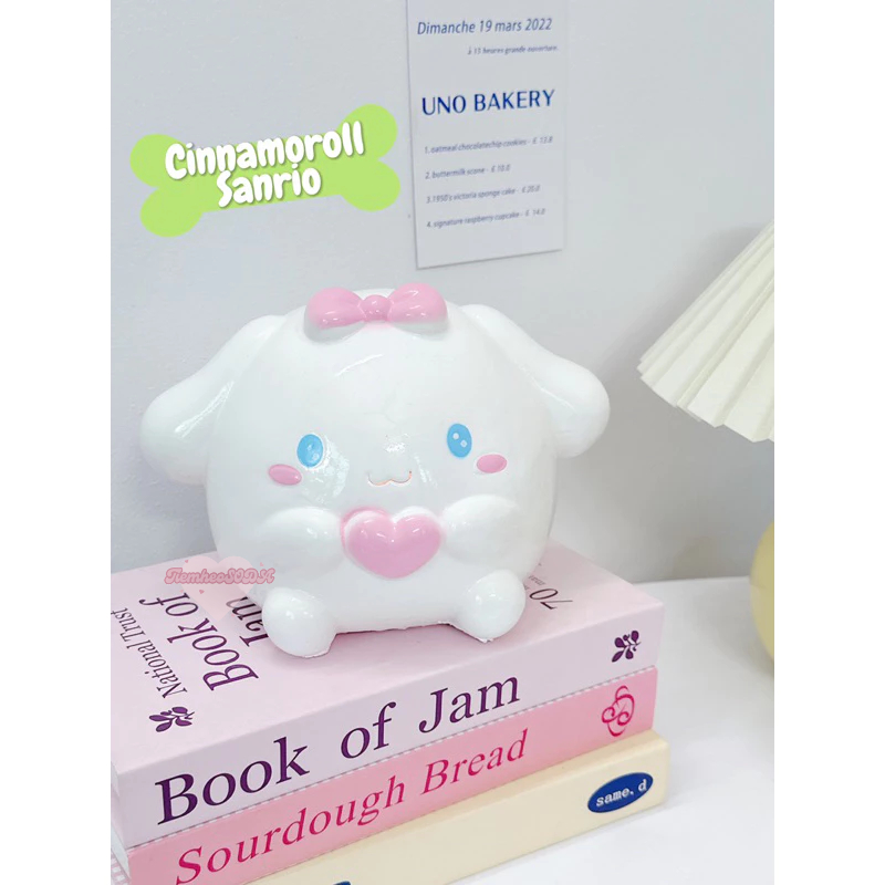 Ống tiết kiệm Cinnamoroll (C15xD20xR17) cún con hoạt hình cute |Quà tặng, trang trí, heo đất tiết kiệm Tiệm Heo Soda