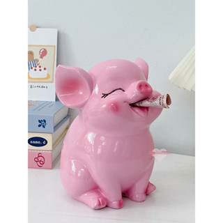  Heo HOT 3D bản NEW 2024 size NHỎ  C20xD17xR15  Heo tai vểnh ngậm tiền| Ống tiết tiệm TIỆM HEO SODA 