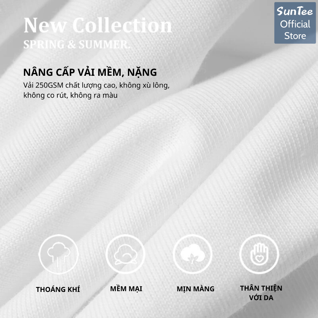 Áo thun nữ form rộng SUNTEE STFR009 phong cách basic in hình 09 vải cotton 250GSM cao cấp | BigBuy360 - bigbuy360.vn