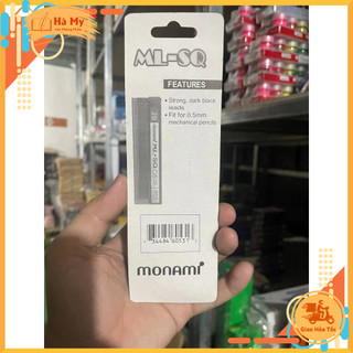 Vỉ 2 Ống Ruột Bút Chì Bấm Monami 0.5mm, 0.7mm 2B Viết nét đậm, nhẹ mượt và êm
